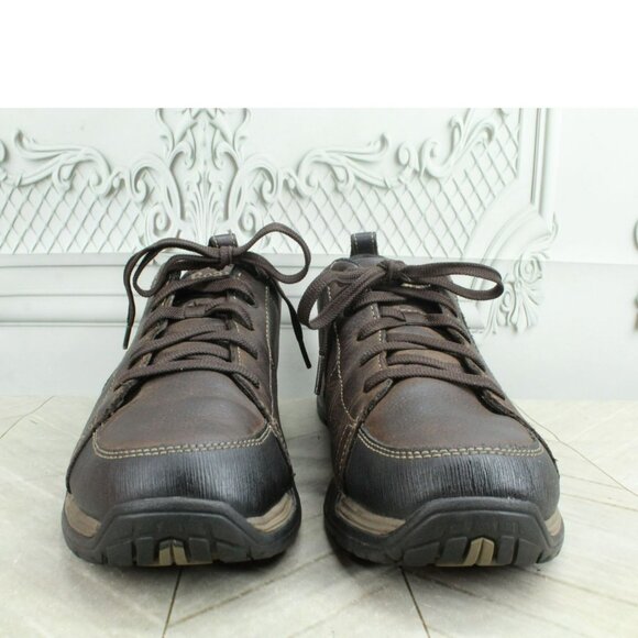 LL Bean Traverse Brown Leather Lace Up Low Top Trail Hiking Shoes Size 10 M - Picture 3 of 9